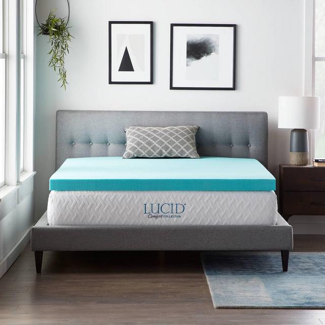 King Comfort Collection 3" SureCool Gel Infused Memory Foam Mattress Topper - Lucid