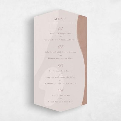 Pink Diamond Wedding Menu - Madrid