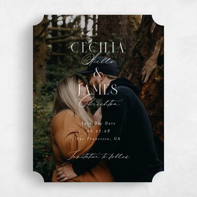 White Ticket Wedding Save the Date - Shahira Portrait