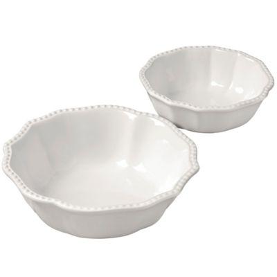 Modern Farmhouse Home Collection™ 2-Piece Embossed Serving Bowl Set in White