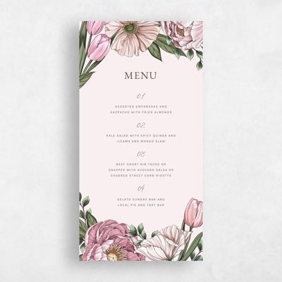 Beige Greenery Wedding Menu - Granger