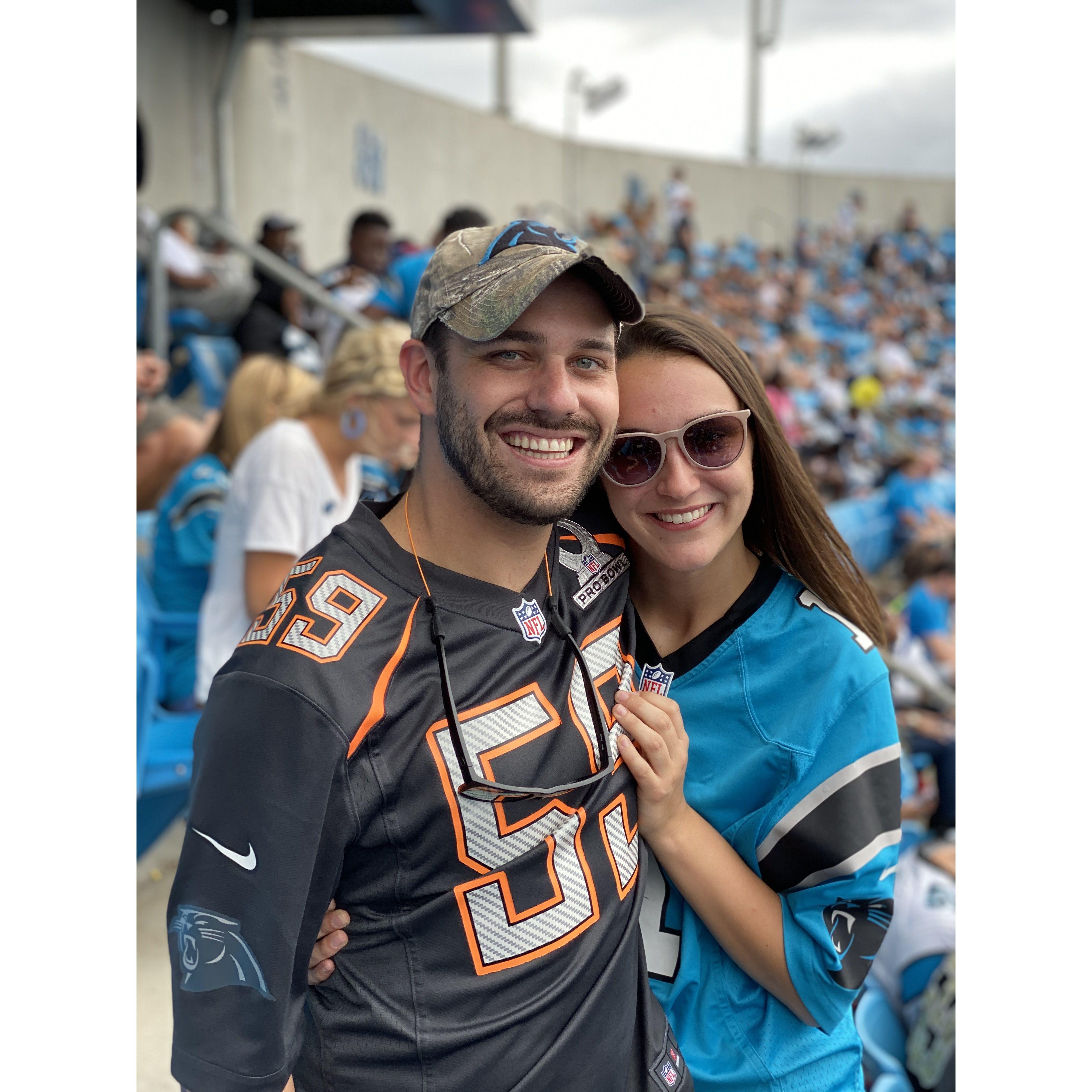 October 2019 -- first Carolina Panthers game together!