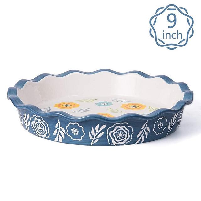 Wisenvoy Pie Pan Ceramic Pie Dish Pie Plate Porcelain Deep Dish Pie Pan Non-Stick Pie Pans