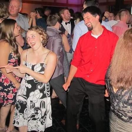 Having a blast and Tom and Nicole Hicke's wedding! Also, this is what to expect of us on June 15th. :)