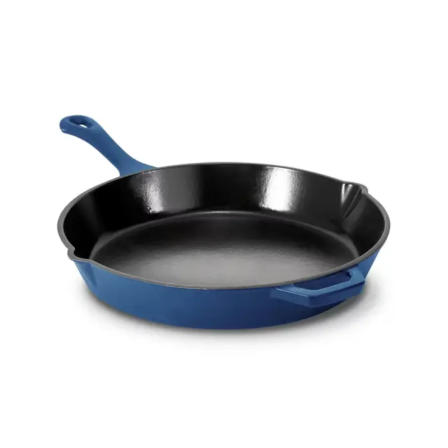 Zakarian Nonstick Cast Iron 11-Inch Fry Pan in Blue