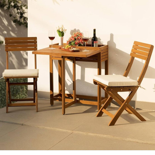 IDZO Flower Shelf Table Design Heavy Duty 400lbs Capacity Patio Bistro Set 3 Piece Outdoor