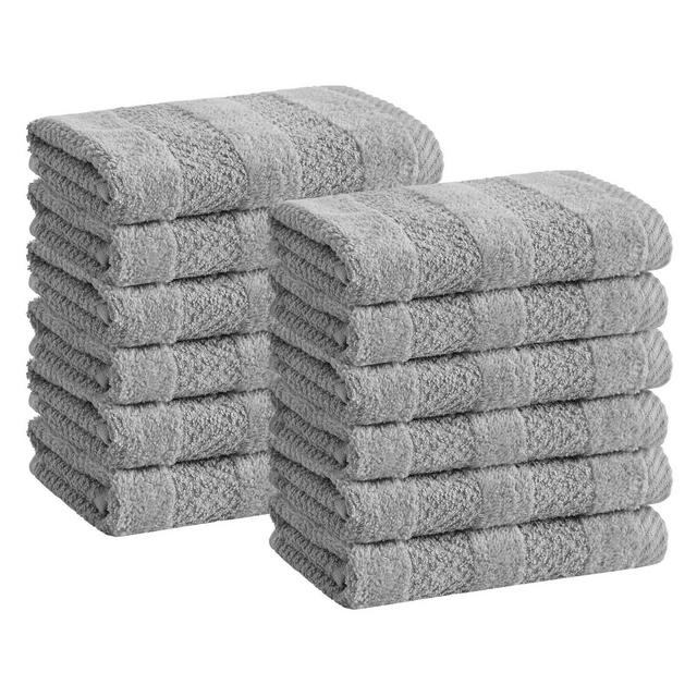 12pk Quick Dry Washcloth Set Gray - Cannon
