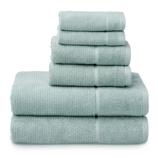 Luxury Textured 6 Piece Turkish Cotton Towel Set