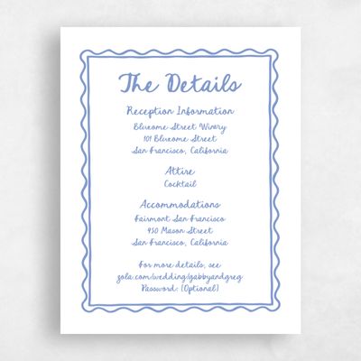 Blue Bordered Wedding Enclosure - Nyssa