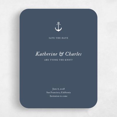 Blue Rounded Wedding Save the Date - Providence Type