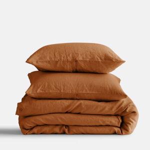European Linen Duvet Cover Set, Terracotta color