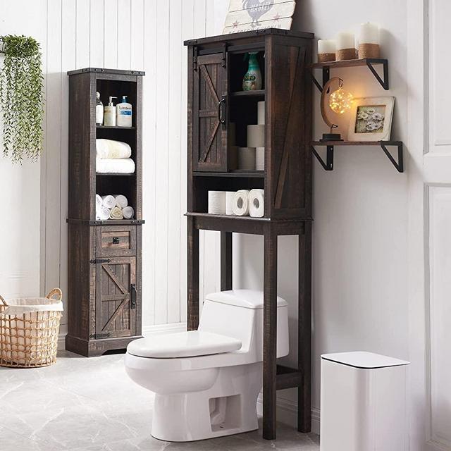 Ohuhu Over The Toilet Storage Shelf, 3-Tier Bamboo Bathroom