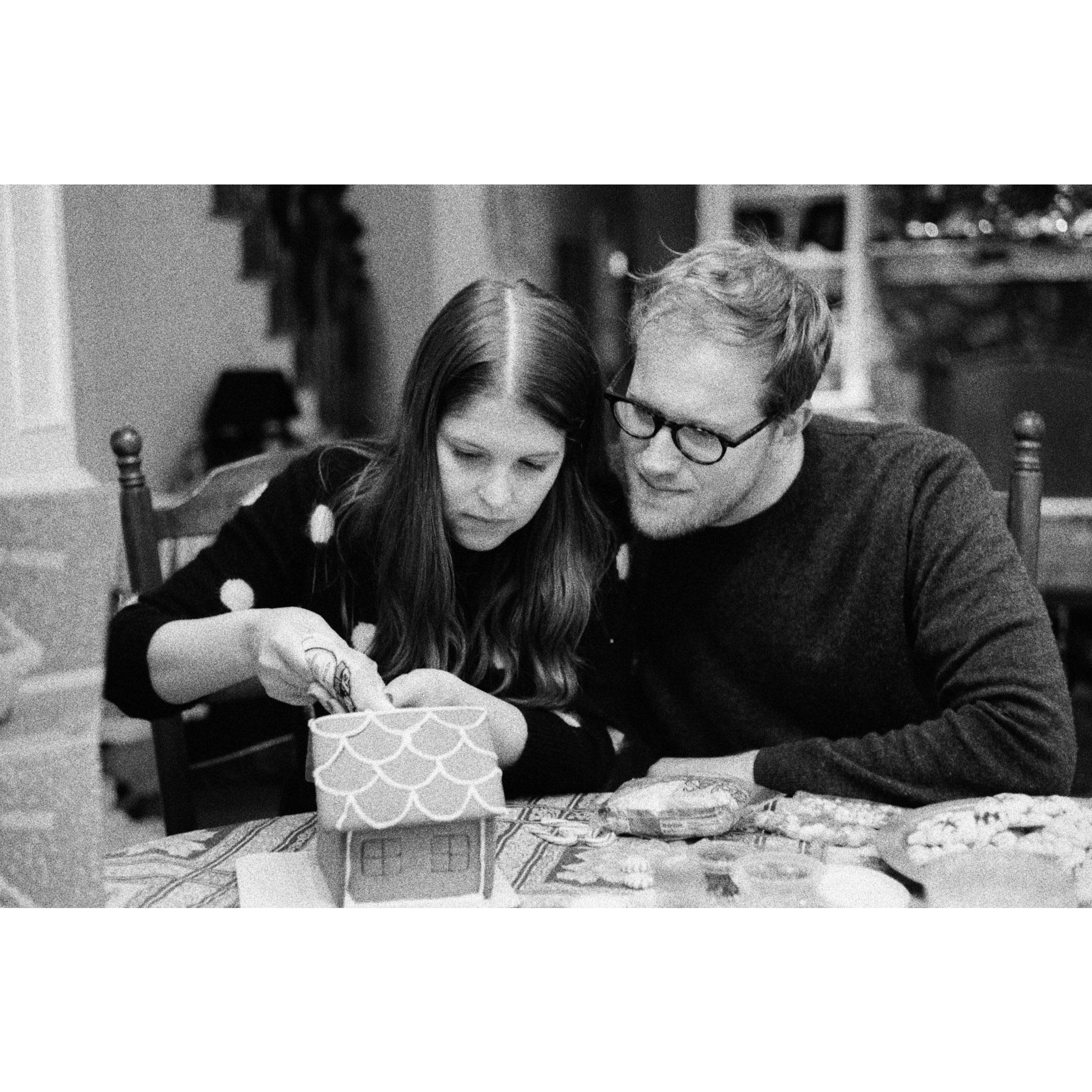 Christmas 2020 - very serious about our gingerbread house decorating skills