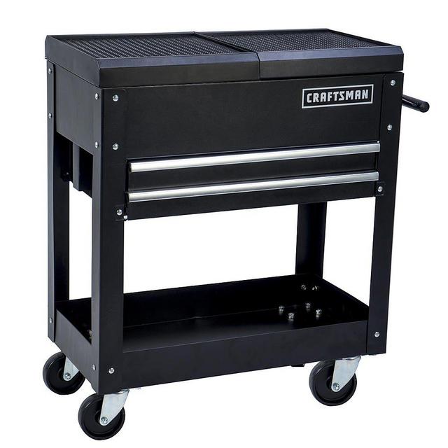 Craftsman Tool Box Cart, 350 Lb Large Capacity, Steel Sliding Drawer, Black