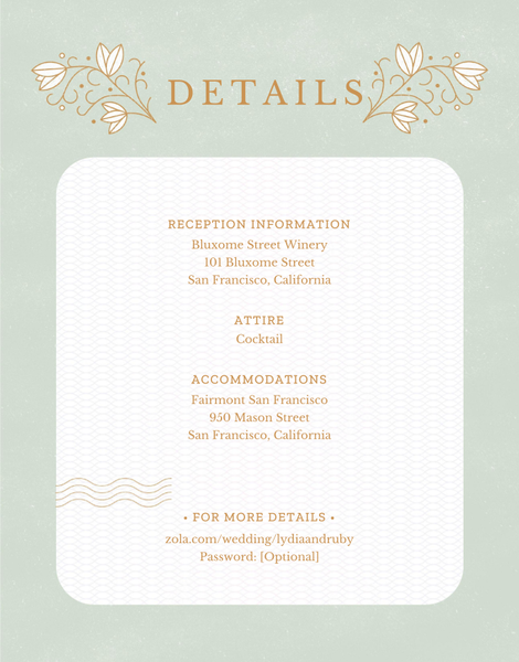 Montavilla | Sage | Zola Wedding Enclosure Cards