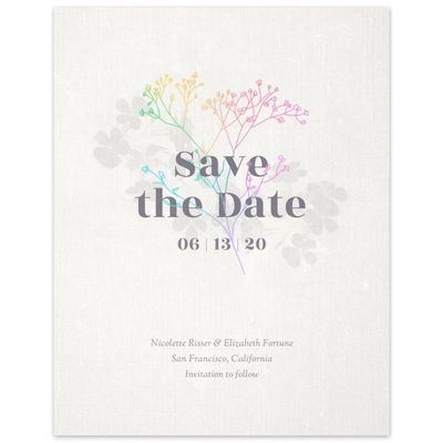 Linen, White Wedding Digital Save the Date - Reverie Bloom