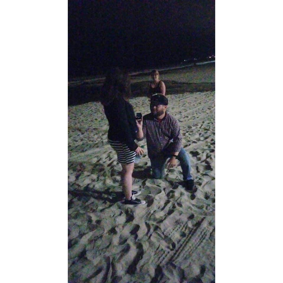 Proposal <3 On the beach in front of the Bandits in San Diego.
