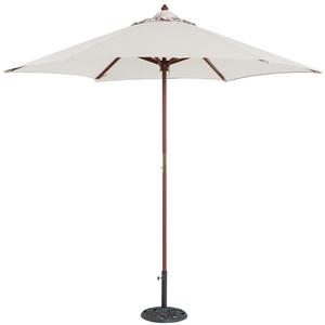 Galtech - TropiShade 9 ft Wood Market Umbrella with Antique White Polyester Cover