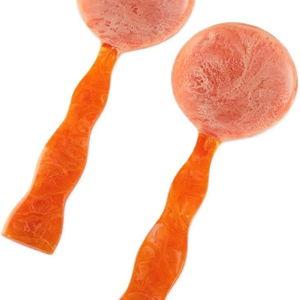 Folkulture Resin Salad Servers | Set of 2 (12") Resin Serving Spoons or Salad Tongs For Salad & Serving | Aesthetic Kitchen Essentials, Salad Serving Utensils For Kitchen Décor, Housewarming Gifts