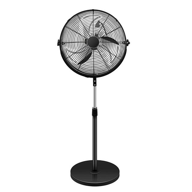 Simple Deluxe 20 Inch Pedestal Standing Fan, High Velocity, Heavy Duty Metal For Industrial, Commercial, Residential, Greenhouse Use, Black
