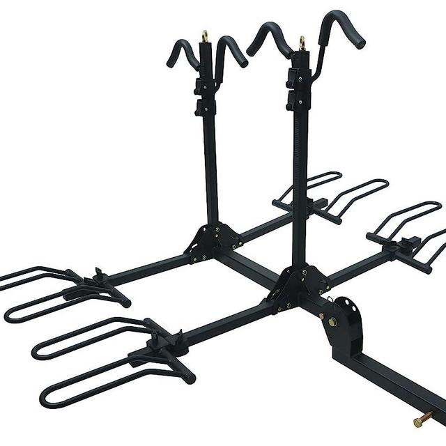 Stromberg Carlson BC-204 Platform Mount Bike Rack - Folding Hitch Mount Bike Rack, Hitch Bicycle Carrier, Foldable Bike Stand Accessories, Car, SUV, and Truck 4 Bike Rack Fit with 2" Hitch Receiver