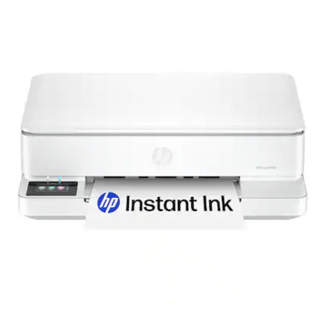 HP - Envy 6165e Wireless AI-Enabled All-in-One Inkjet Printer with 6 Months of Instant Ink (+1 Bonus Month of Ink w/ Code) - White