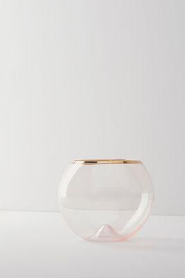 Gilded Rim Stemless Glass