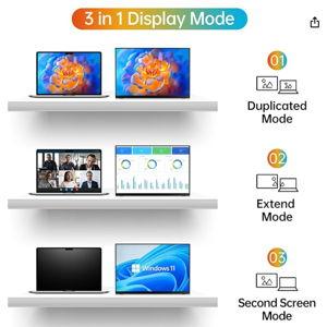 MNN Portable Monitor 14 inch FHD 1920 * 1200P USB C HDMI Ultra-Slim IPS Travel Display w/Smart Cover & Speakers, HDR Plug&Play, External Monitor for Laptop PC, Phone,Mac(400cd/m² Brightness)