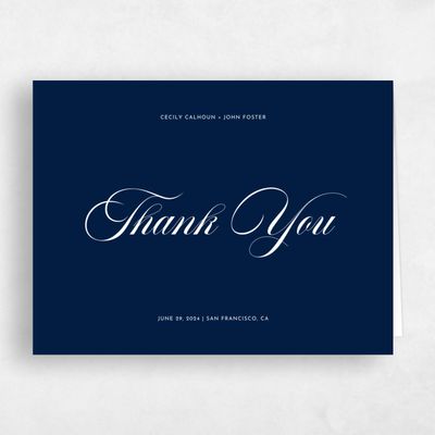Navy, Blue Wedding Thank You - Wilmington Landscape