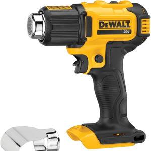 DEWALT 20V MAX Heat Gun, Cordless, Up to 990 Degrees, 42 Minutes of Run Time, LED Light, Heatgun with Flat and Hook Nozzle Attachments,Tool Only (DCE530B)