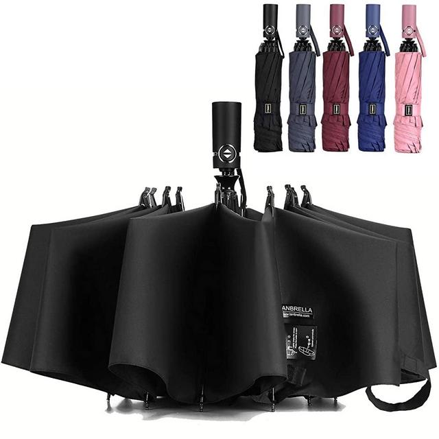 Umbrella Windproof Travel Umbrella Compact Folding Reverse Umbrella,LANBRELLA