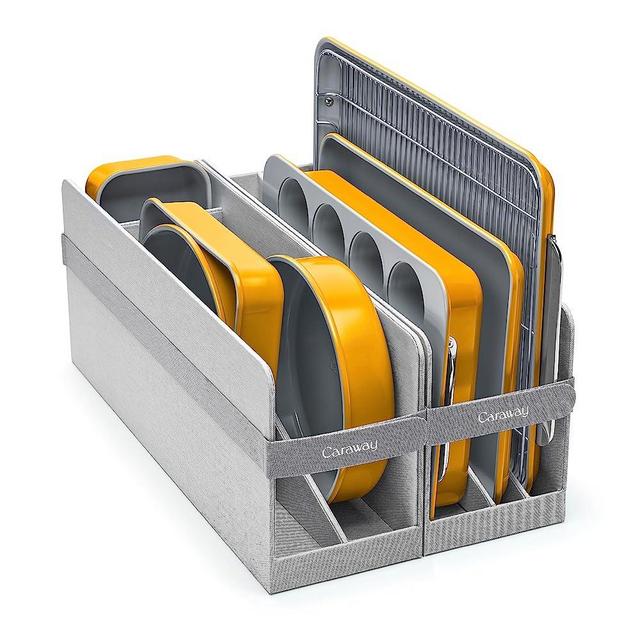 Caraway Nonstick Ceramic Bakeware Set (11 Pieces) - Baking Sheets, Assorted Baking Pans, Cooling Rack, & Storage - Aluminized Steel Body - Non Toxic, PTFE & PFOA Free - Marigold