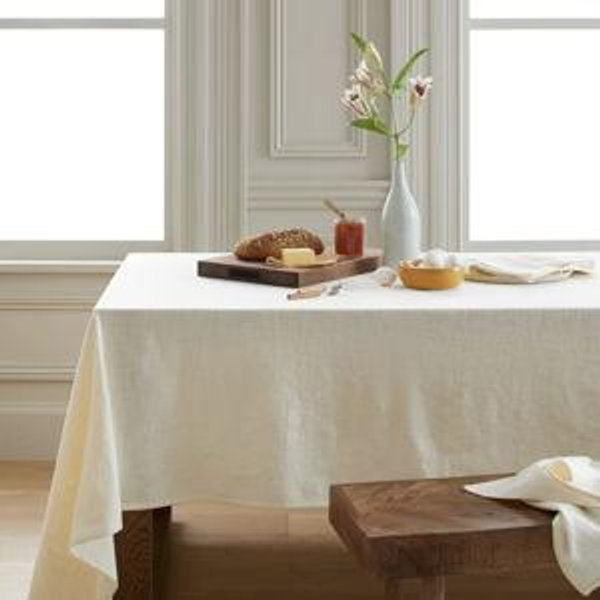 Organic Cotton Tablecloth in Warm White