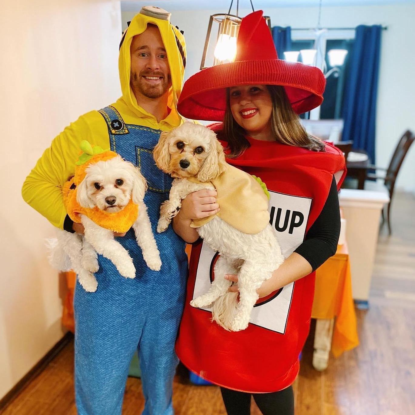 Our first Halloween in our house where we dressed up with our pups!
