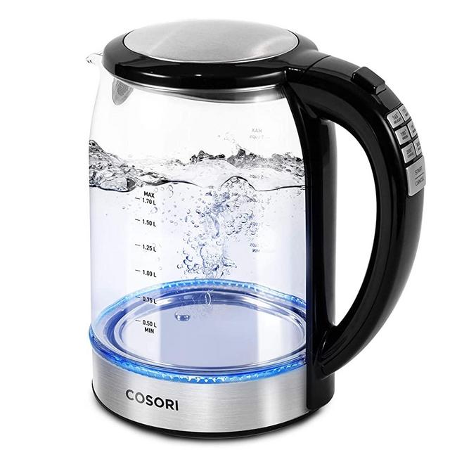 COSORI Electric Kettle Temperature Control with 6 Presets, Hot Water Boiler & Tea Heater, 100% Stainless Steel Filter, Inner Lid & Bottom, 60min Keep Warm&Boil-Dry Protection, BPA Free, 1.7L, Black
