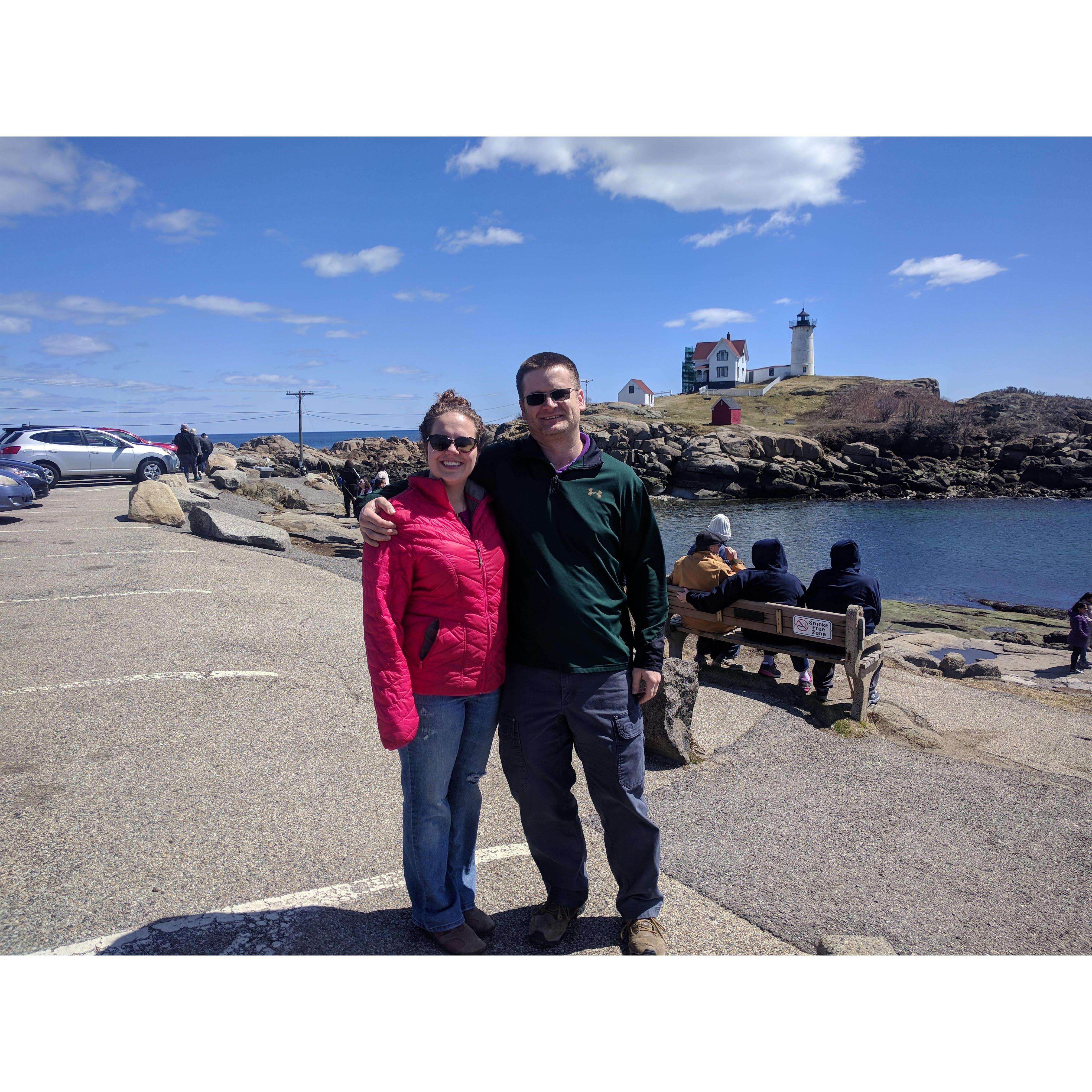 At York Beach's lighthouse in York, ME April 2018