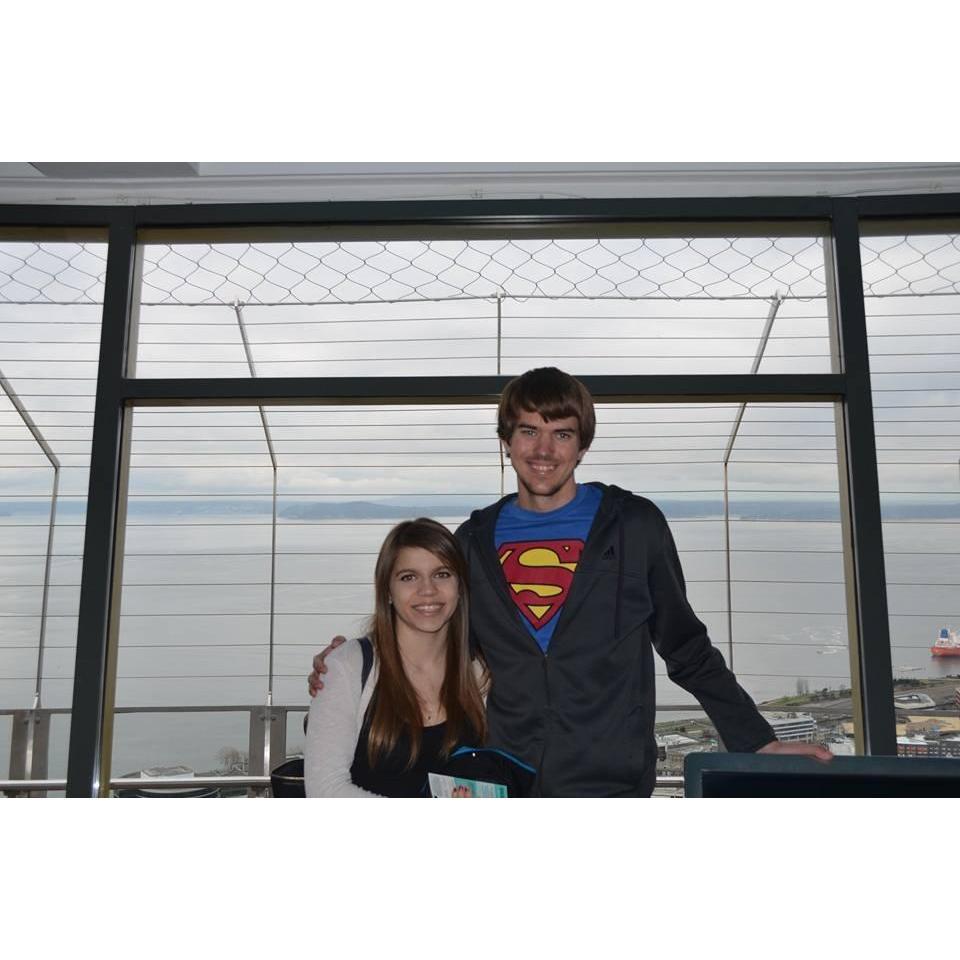 Our first time in the Space Needle together. April 2015