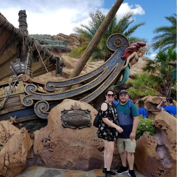 Here we are at Ariel's Grotto. I believe we were on our way to Frontierland and Splash Mountain, the place where he proposed.