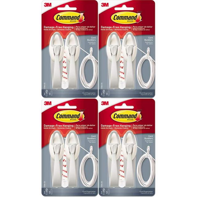 3M 17304 Command Cord Bundlers 4 Pack (8 Bundlers)