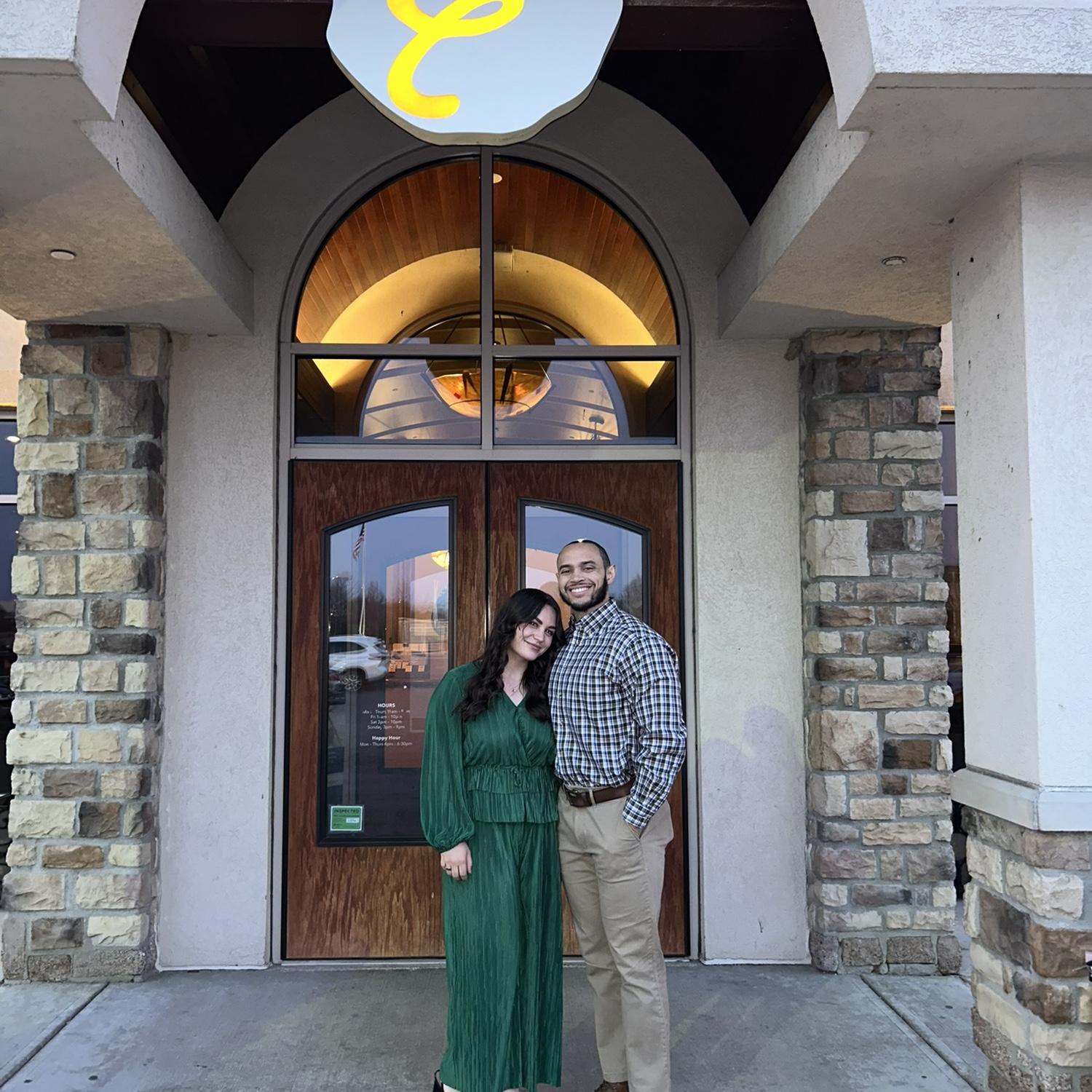 March 2025: Stephen & Lydia’s 1st official date on his first trip to visit her in Columbus, celebrating his birthday at Eddie Merlot! :)
