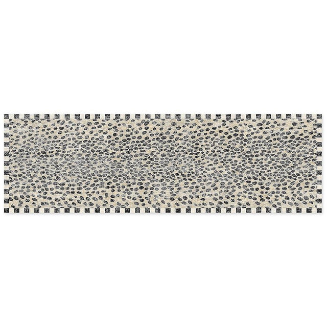 MACKENZIE-CHILDS Washable Rug, Decorative Indoor Rug, 2'6" x 8', Snow Leopard