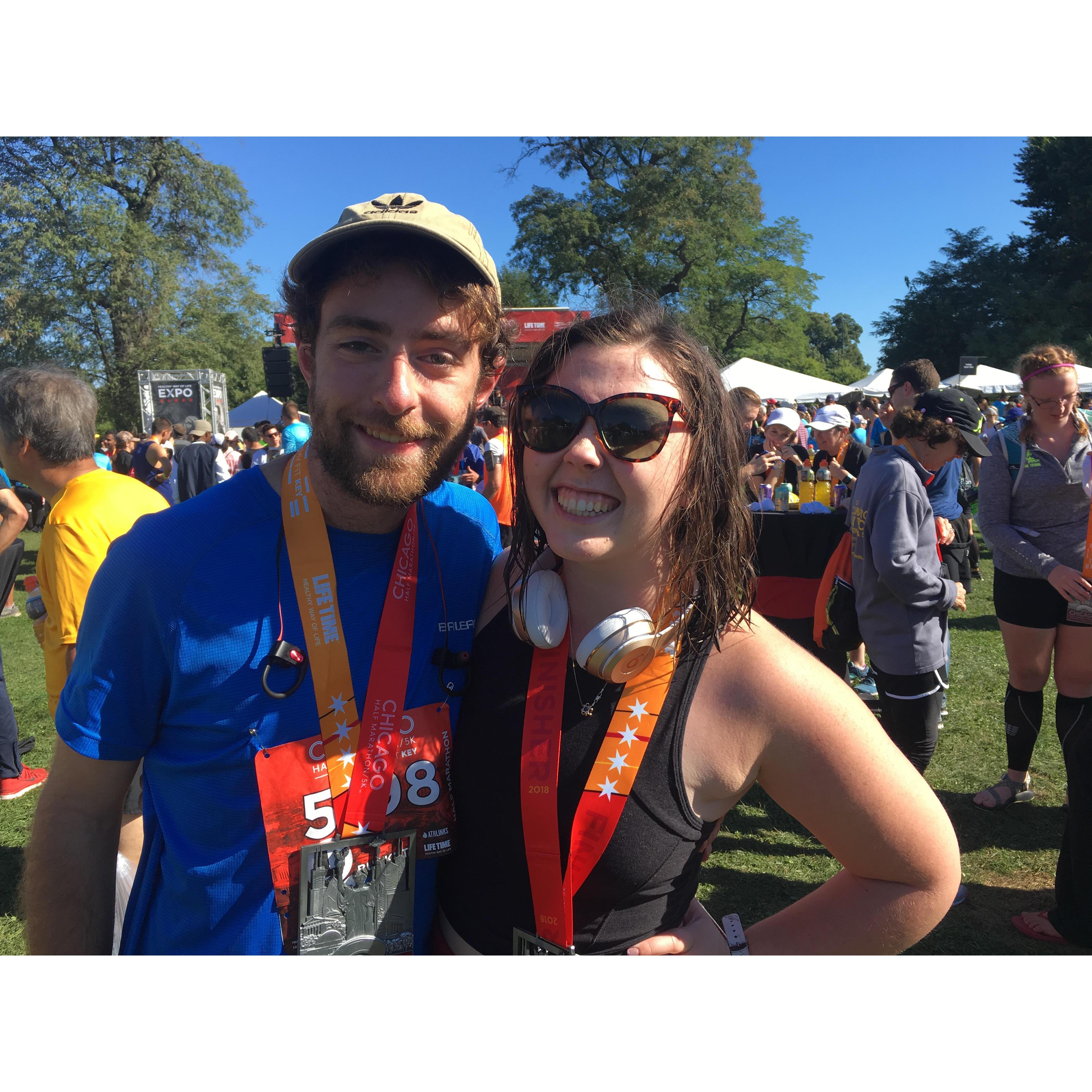 Burke talked Maria into doing a half marathon (the first for both of them). They'd love to do another one soon!