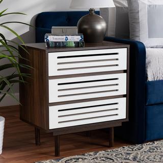 Meike Mid-Century Modern 3-Drawer Nightstand