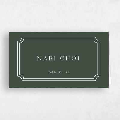 Evergreen Wedding Place Card - Visby