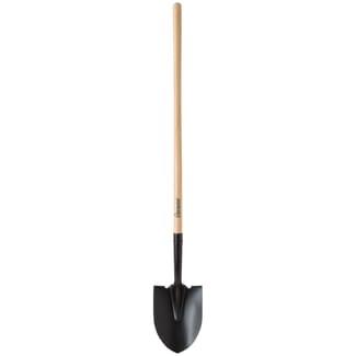Home Plus 56.75 in. Steel Round Digging Shovel Wood Handle
