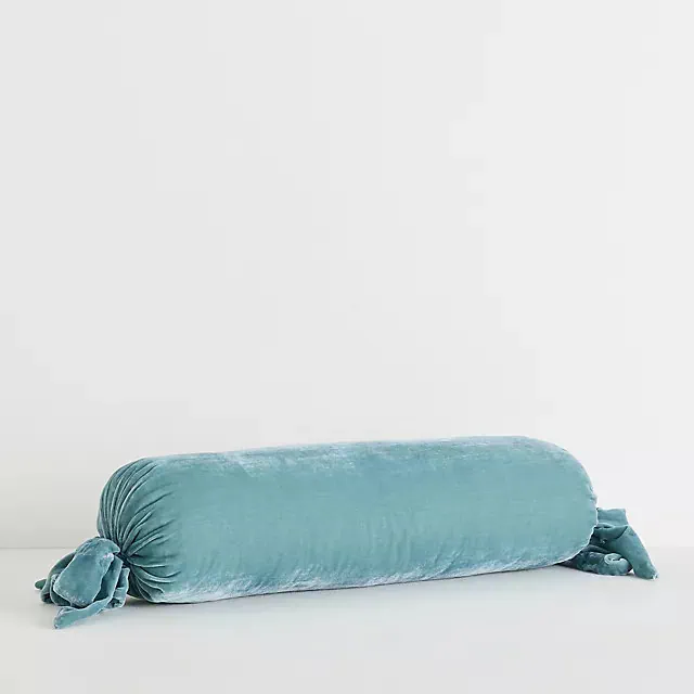 Velvet Tie Bolster Pillow