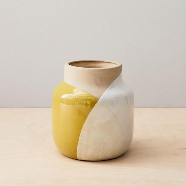 Barro Vase, Small, Natural + Yellow