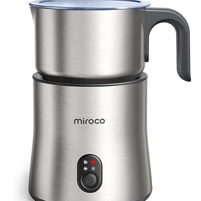 Detachable Milk Frother, 4 in 1 Miroco 16.9oz Automatic Stainless Steel Milk Steamer with Hot & Cold Foam Latte, Cappuccino, Macchiato, Warm Milk, Hot Chocolate, Dishwasher Safe, Silent Operation,120V