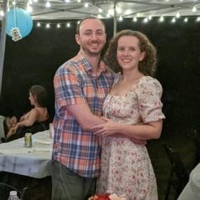 At our engagement party (September 2021)