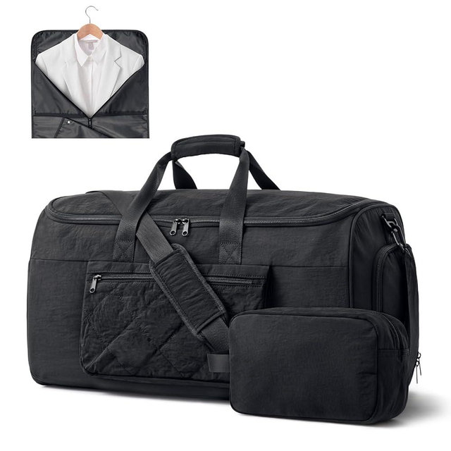 S-ZONE Garment Duffle Bags for Travel Carry on Convertible 2 in 1 Suit Bags Hanging Suitcase with Toiletry Bag 50L
